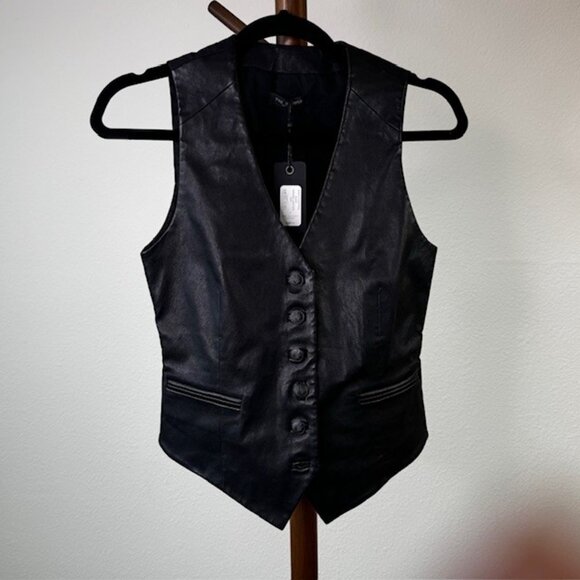 Rag and Bone Vanessa leather vest size 0 - Picture 1 of 10